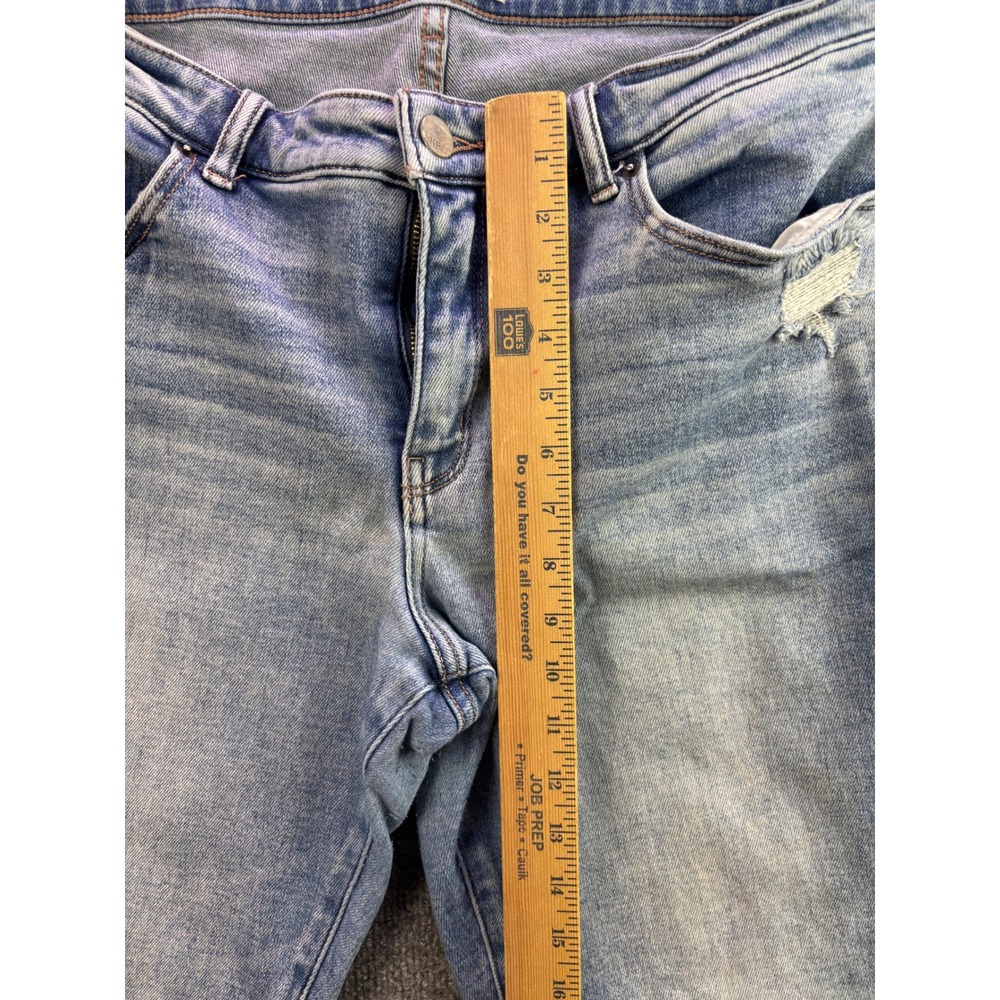 BKE Payton Jeans Women 33x36 Light Wash Mid Rise Distressed Bootcut Denim - Picture 4 of 8